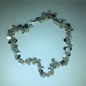 Silver Disc Cluster Collar Necklace